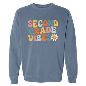 Second Grade Vibes 2nd Grade Team Retro 1st Day Of School Garment-Dyed Sweatshirt