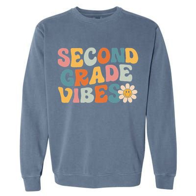 Second Grade Vibes 2nd Grade Team Retro 1st Day Of School Garment-Dyed Sweatshirt