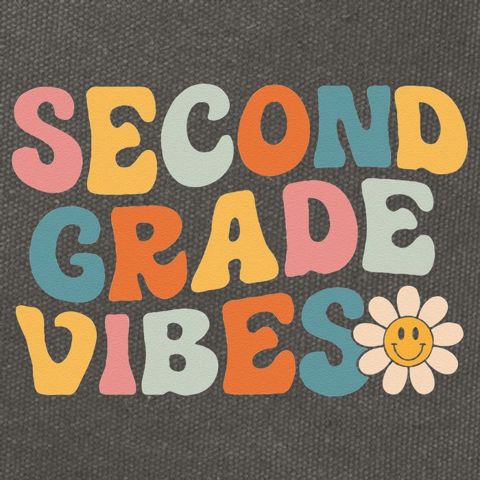 Second Grade Vibes 2nd Grade Team Retro 1st Day Of School Cotton Canvas Backpack