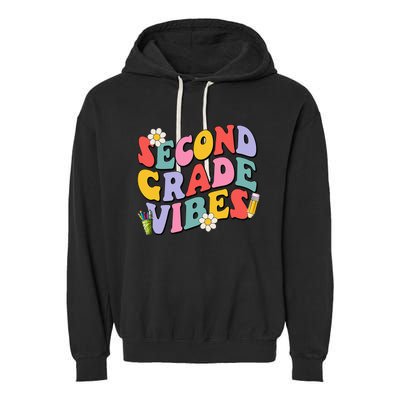 Second Grade Vibes Back To School 2nd Grade Team 1st Day Garment-Dyed Fleece Hoodie