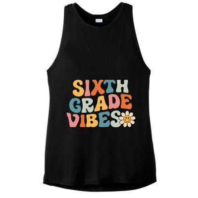 Sixth Grade Vibes 6th Grade Team Retro 1st Day Of School Ladies PosiCharge Tri-Blend Wicking Tank