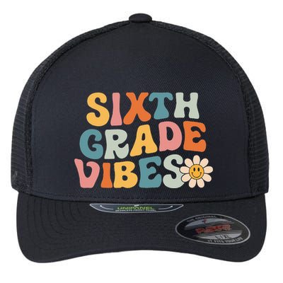 Sixth Grade Vibes 6th Grade Team Retro 1st Day Of School Flexfit Unipanel Trucker Cap