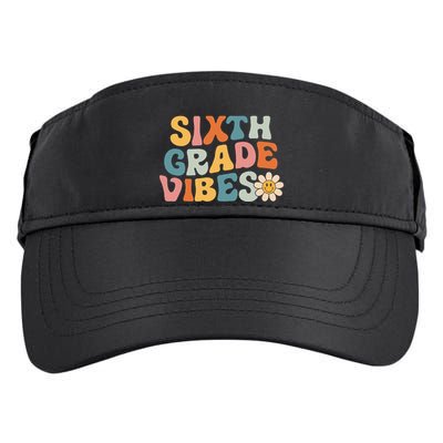 Sixth Grade Vibes 6th Grade Team Retro 1st Day Of School Adult Drive Performance Visor