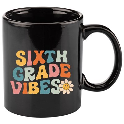 Sixth Grade Vibes 6th Grade Team Retro 1st Day Of School 11oz C Handle Ceramic Mug