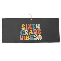 Sixth Grade Vibes 6th Grade Team Retro 1st Day Of School Large Microfiber Waffle Golf Towel