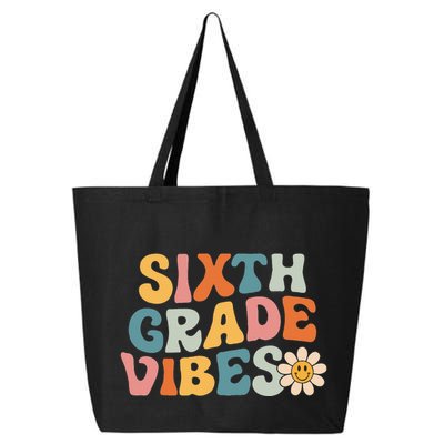 Sixth Grade Vibes 6th Grade Team Retro 1st Day Of School 25L Jumbo Tote