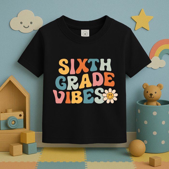 Sixth Grade Vibes 6th Grade Team Retro 1st Day Of School Toddler T-Shirt