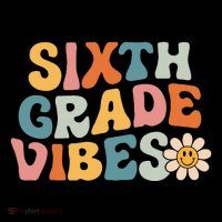 Sixth Grade Vibes 6th Grade Team Retro 1st Day Of School Cropped Pullover Crew