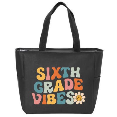 Sixth Grade Vibes 6th Grade Team Retro 1st Day Of School Zip Tote Bag
