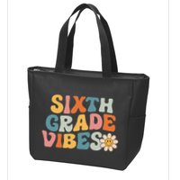 Sixth Grade Vibes 6th Grade Team Retro 1st Day Of School Zip Tote Bag