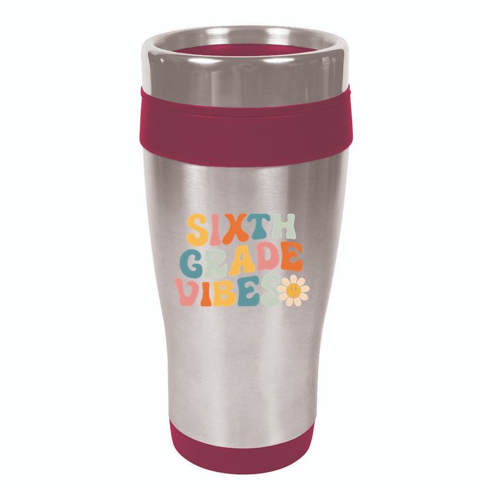 Sixth Grade Vibes 6th Grade Team Retro 1st Day Of School 16oz Travel Tumbler
