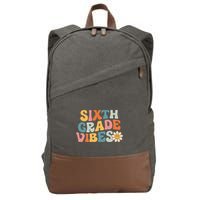 Sixth Grade Vibes 6th Grade Team Retro 1st Day Of School Cotton Canvas Backpack
