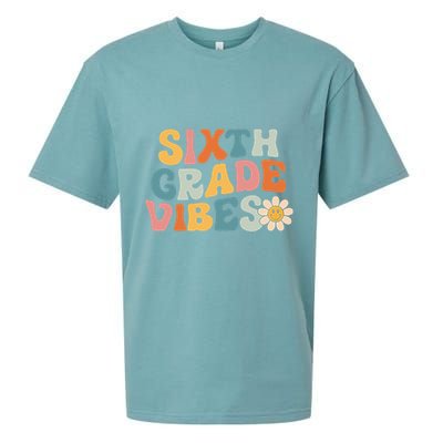 Sixth Grade Vibes 6th Grade Team Retro 1st Day Of School Sueded Cloud Jersey T-Shirt