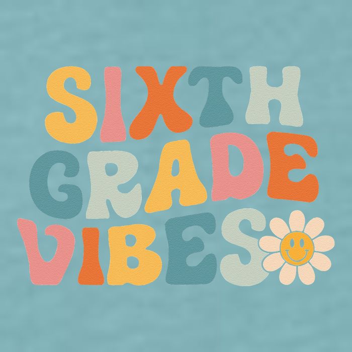 Sixth Grade Vibes 6th Grade Team Retro 1st Day Of School Sueded Cloud Jersey T-Shirt