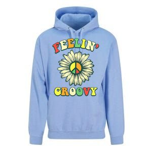 Sunflower Good Vibes Quote Feelin Groovy Hippie Peace Unisex Surf Hoodie