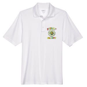 Sunflower Good Vibes Quote Feelin Groovy Hippie Peace Men's Origin Performance Pique Polo