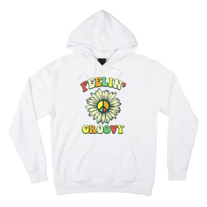 Sunflower Good Vibes Quote Feelin Groovy Hippie Peace Hoodie