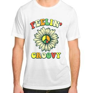 Sunflower Good Vibes Quote Feelin Groovy Hippie Peace Adult ChromaSoft Performance T-Shirt