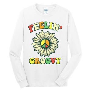 Sunflower Good Vibes Quote Feelin Groovy Hippie Peace Tall Long Sleeve T-Shirt