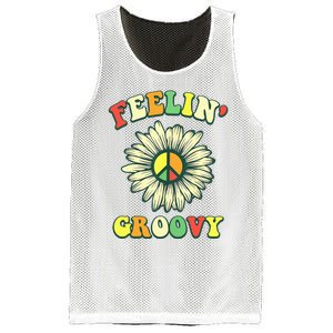 Sunflower Good Vibes Quote Feelin Groovy Hippie Peace Mesh Reversible Basketball Jersey Tank