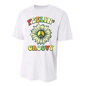 Sunflower Good Vibes Quote Feelin Groovy Hippie Peace Performance Sprint T-Shirt