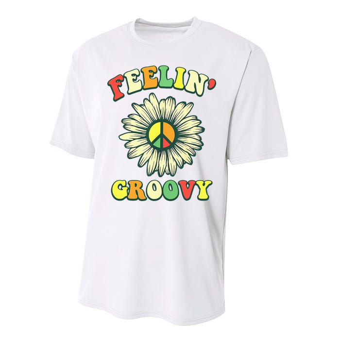 Sunflower Good Vibes Quote Feelin Groovy Hippie Peace Performance Sprint T-Shirt