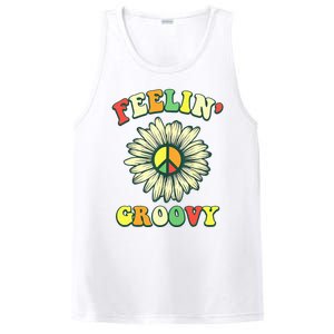 Sunflower Good Vibes Quote Feelin Groovy Hippie Peace PosiCharge Competitor Tank