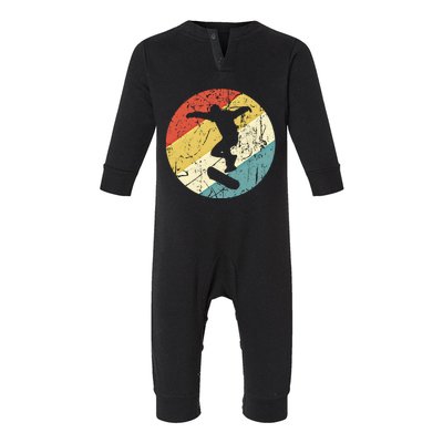 Skateboarding Gift Vintage Retro Skateboarder Gift Infant Fleece One Piece