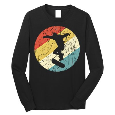 Skateboarding Gift Vintage Retro Skateboarder Gift Long Sleeve Shirt