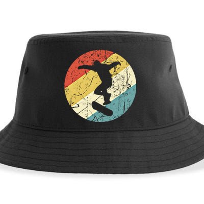 Skateboarding Gift Vintage Retro Skateboarder Gift Sustainable Bucket Hat