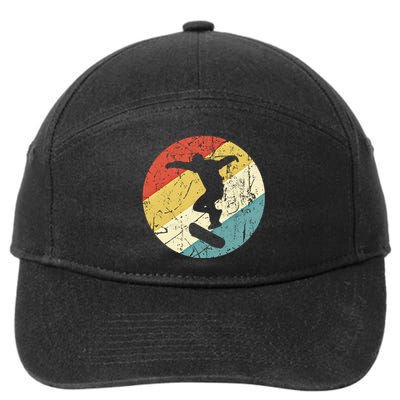 Skateboarding Gift Vintage Retro Skateboarder Gift 7-Panel Snapback Hat