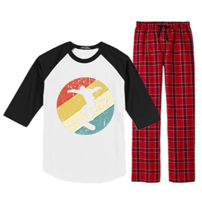 Skateboarding Gift Vintage Retro Skateboarder Gift Raglan Sleeve Pajama Set