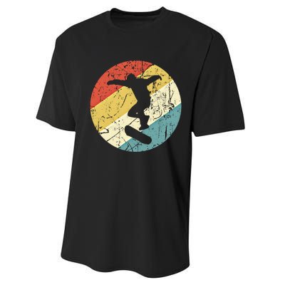 Skateboarding Gift Vintage Retro Skateboarder Gift Performance Sprint T-Shirt