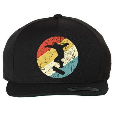 Skateboarding Gift Vintage Retro Skateboarder Gift Wool Snapback Cap