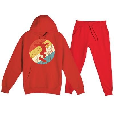 Skateboarding Gift Vintage Retro Skateboarder Gift Premium Hooded Sweatsuit Set