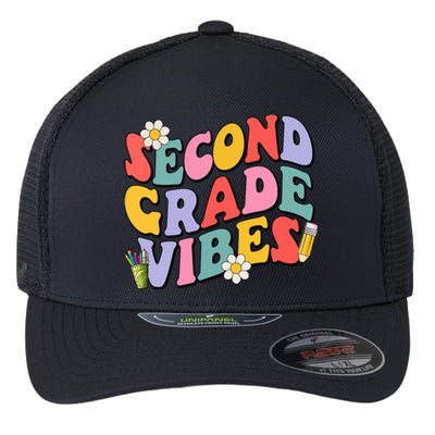 Second Grade Vibes Back To School 2nd Grade Team 1st Day Flexfit Unipanel Trucker Cap