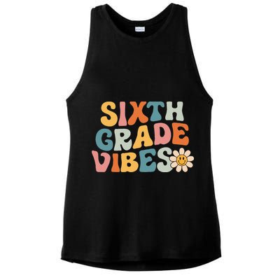 Sixth Grade Vibes 6th Grade Team Retro 1st Day Of School Ladies PosiCharge Tri-Blend Wicking Tank