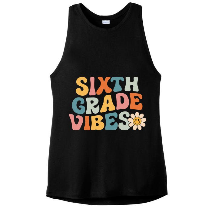 Sixth Grade Vibes 6th Grade Team Retro 1st Day Of School Ladies PosiCharge Tri-Blend Wicking Tank