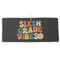 Sixth Grade Vibes 6th Grade Team Retro 1st Day Of School Large Microfiber Waffle Golf Towel