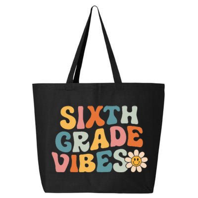 Sixth Grade Vibes 6th Grade Team Retro 1st Day Of School 25L Jumbo Tote