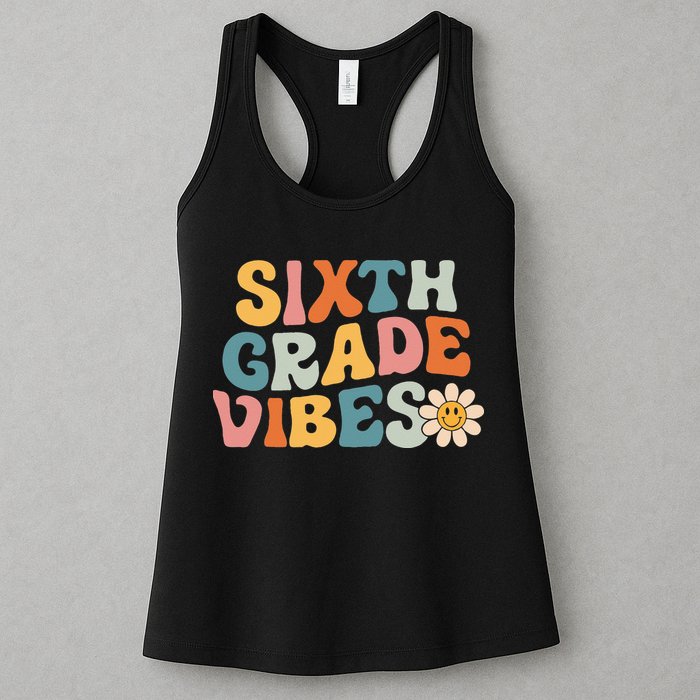 Sixth Grade Vibes 6th Grade Team Retro 1st Day Of School Womens Tank Top