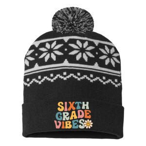 Sixth Grade Vibes 6th Grade Team Retro 1st Day Of School USA-Made Snowflake Beanie