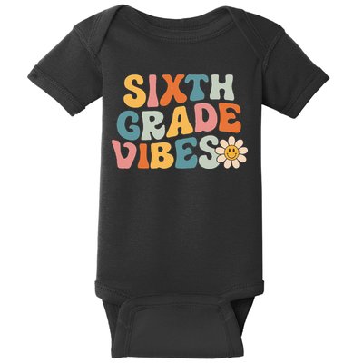 Sixth Grade Vibes 6th Grade Team Retro 1st Day Of School Baby Bodysuit