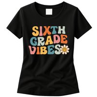 Sixth Grade Vibes 6th Grade Team Retro 1st Day Of School Womens T-Shirt