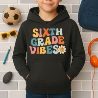 Sixth Grade Vibes 6th Grade Team Retro 1st Day Of School Kids Hoodie