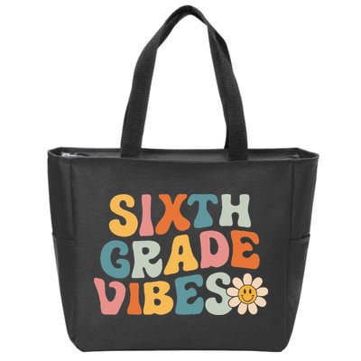 Sixth Grade Vibes 6th Grade Team Retro 1st Day Of School Zip Tote Bag