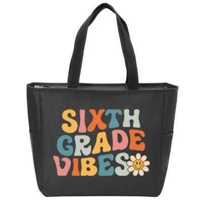 Sixth Grade Vibes 6th Grade Team Retro 1st Day Of School Zip Tote Bag