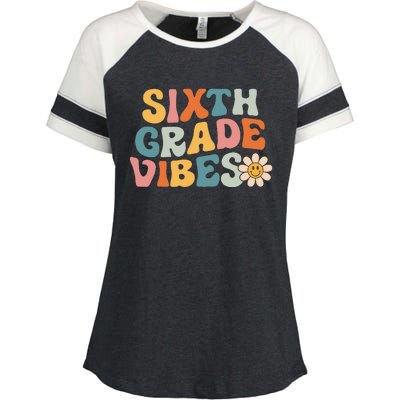 Sixth Grade Vibes 6th Grade Team Retro 1st Day Of School Enza Ladies Jersey Colorblock Tee