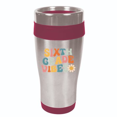 Sixth Grade Vibes 6th Grade Team Retro 1st Day Of School 16oz Travel Tumbler