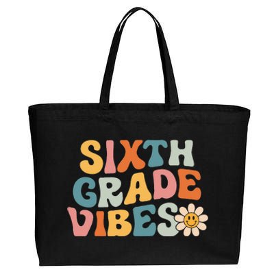 Sixth Grade Vibes 6th Grade Team Retro 1st Day Of School Cotton Canvas Jumbo Tote